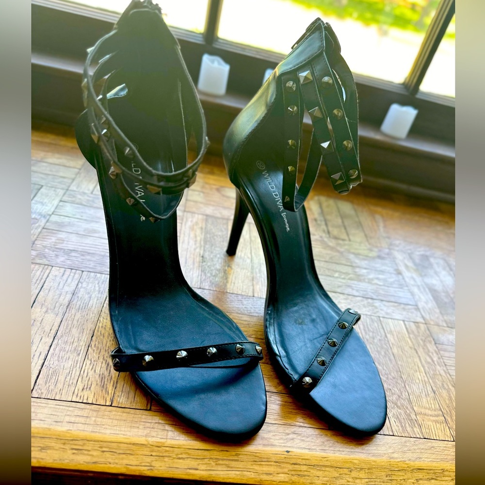 Studded black heels size 10